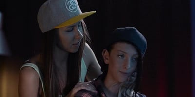 2 teens in fetish lesbian video with dildo and toys