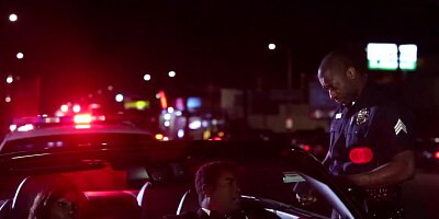 A brunette black chick does a blow job and she moans like crazy