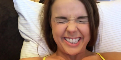 A juggy hottie faps dicks with hands and rides on that happily