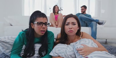 Abella Danger invited her girlfriends to seduces for group fuck with her boyfriend