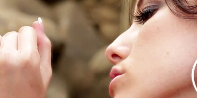 ADAMANDEVETV - Babe jerks cock for jizz