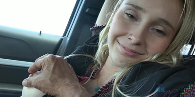 After she squirts on the seat you squirt on her feet