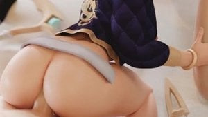 Akali KDA Doggystyled Anal Threesome League of Legends Animation with Sound