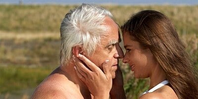 Alluring busty mademoiselle Cathy Heaven fucks with an old man