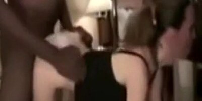 Amateur Wife Screams when a BBC Creampie her in a Gangbang