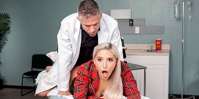 Beautiful blonde with round bottom Abella Danger fucks with an older man