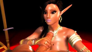 Beautiful Ebony ELF enjoys huge cock