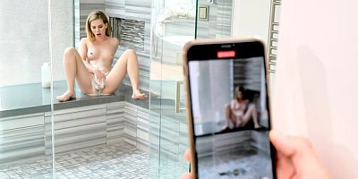 Beautiful miniature teen Bella Rose looks great from behind