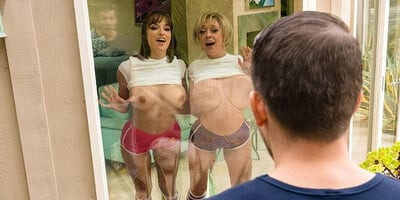 Big tit milf cougars feast on college manmeat