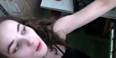 Bitchy brunette with an innocent look Masha opens her little crack