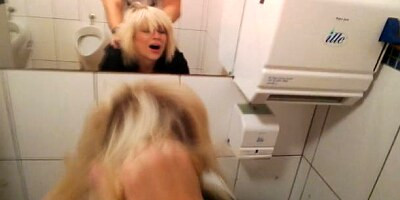 Bleached lady in red lingerie fucked in the missionary pose