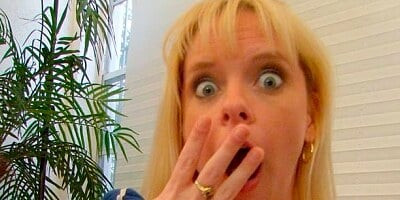 Blonde angel Mrs. Johnson is sucking a pretty big dick on the knees