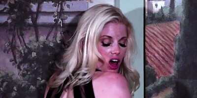 Blonde girl practices lesbian sex with stepdad's splendid lover