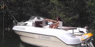 Bold Captain bangs busty oriental chick on the boat and makes her cum