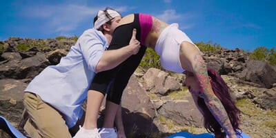 Brazzers Flexible babe Monique Alexander rides cock outdoors