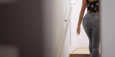 Brown lesbian honey masturbating and fingering babe