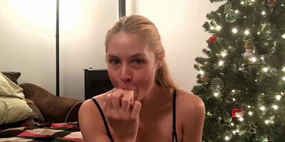 Busty Blonde In Stockings Fucks A Big Toy And A Hard Cock Vi