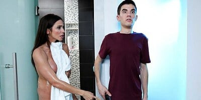 Busty mademoiselle Ariella Ferrera jumps on a huge boner