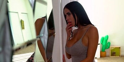 Busty teen girl is using her big tits and mouth on a big cock