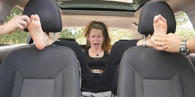 Car Tickling Session with Kinky MILF