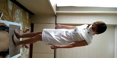 Chinese goddess cock trample shoejob footjob a maszing cumshot