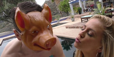 Curvy blonde satisfies two interracial dudes to get sperm