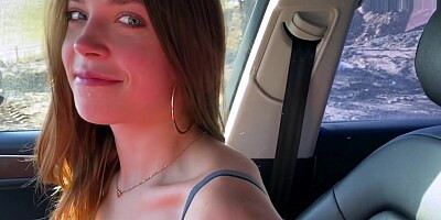 Cute Girl-hitchhiker Agreed to Give a Blowjob for Money - Public Agent