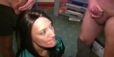 Dirty English slut - Bukkake party 02