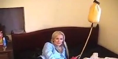 Enema belly inflation and expulsion.