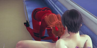 Evangelion Hentai - Shinji Hard Sex With Asuka in a Train