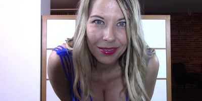 Femdom joi: dominating blonde mistress in solo scene