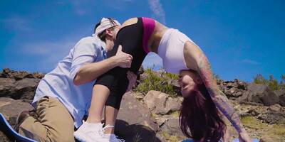 Fit girl Monique Alexander gets motivated by cock outdoor