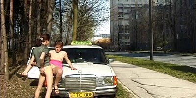 FUCKONSTREET - Teen gets cum next to Taxi car