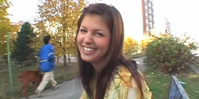 Funny amateur teen Lucy agrees to fuck with stranger in the forest