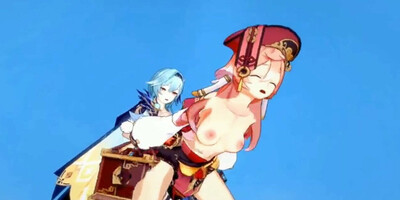 Genshin impact 3DHentai futa Eula FAPping fuck Yanfei