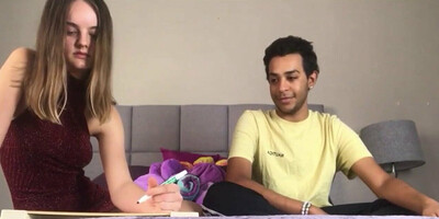 Girl babe gets her tiny pussy pounded on the bed