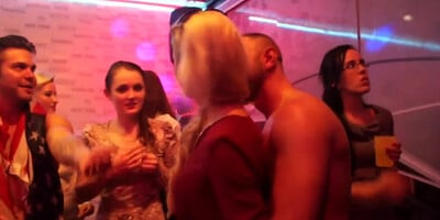 Glam euro babes tasting strippers sperm