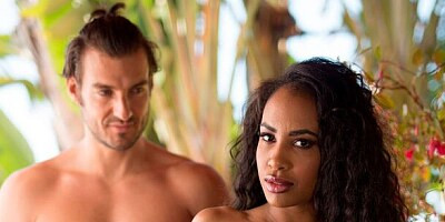 Godlike ebony hottie Demi Sutra fucked by a huge white penis