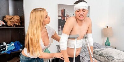 Good-looking chick Sarah Vandella gets impaled by a long young penis