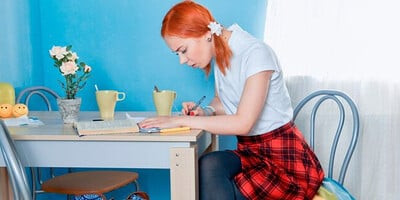 Good student goes wild on a dick