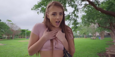 Gorgeous girl in fishnet stockings spreads her ass cheeks for Tyler's dick