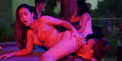 Gorgeous girls Cecilia Lion and Alina Lopez licking their pussies