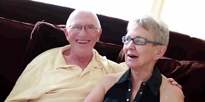 Granny husband invite a junior stud to fuck her