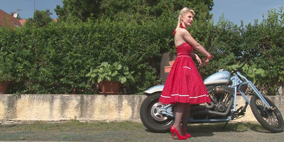 Her boyfriend's bike made her very horny