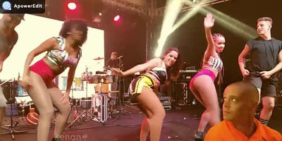 Horny chicks singing and shaking their juicy asses