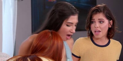 Horny redhead gets both bffs to lick and facesit each other