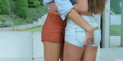 Hot beautiful lesbians licking and fingering