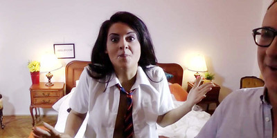 Hot latina blows old man