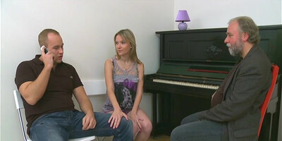 Hottie young hard threesome sex