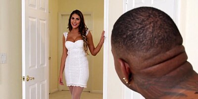 Hotwife August Ames facefucked and pussy destroyed by the bbc master